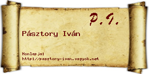 Pásztory Iván névjegykártya