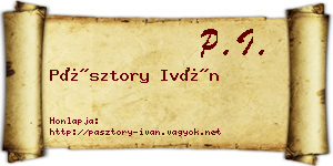 Pásztory Iván névjegykártya